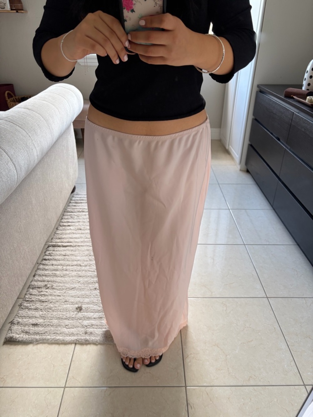 Light Pink Maxi Slip Skirt